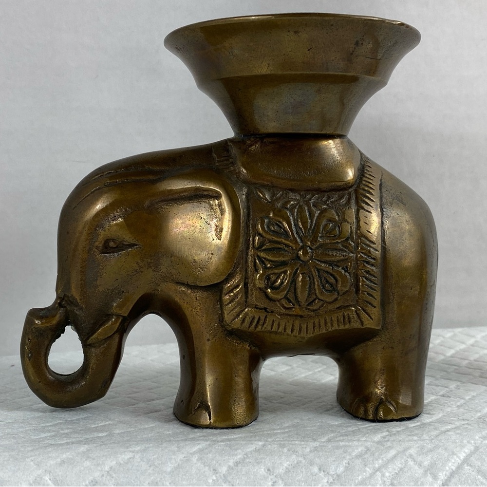 Decorative Brass Elephant Tea Light Holder Korea